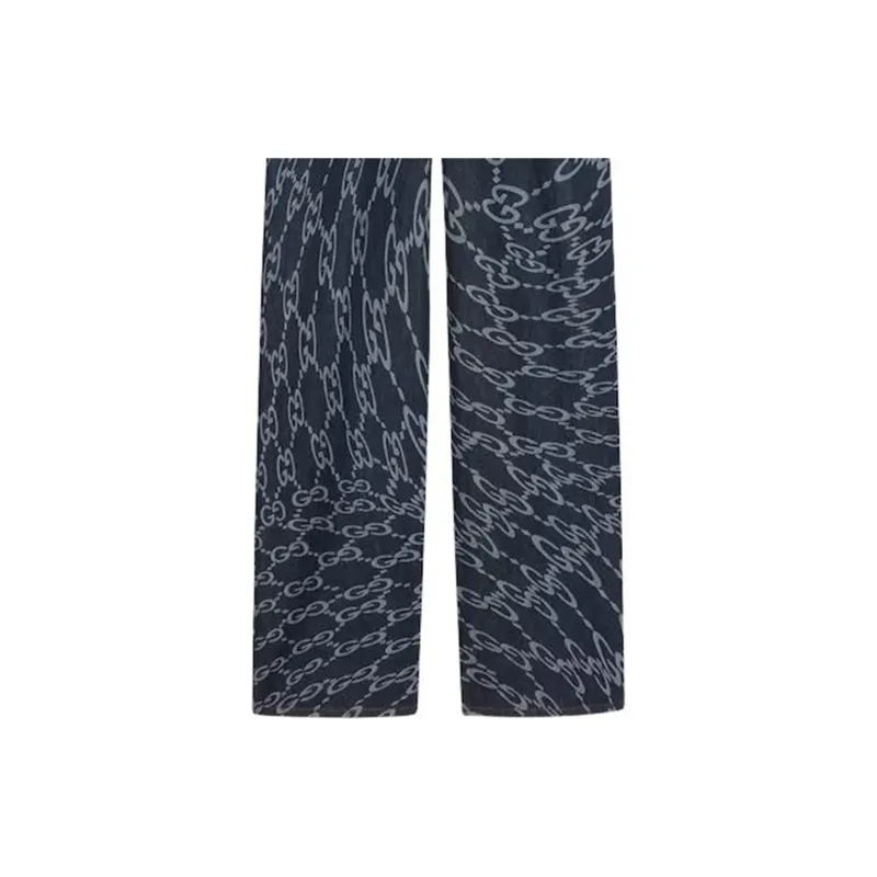 GUCCI Wavy GG print Loose fit Jeans-4
