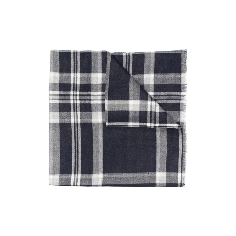 Brioni Check-print Cashmere-silk Scarf-0