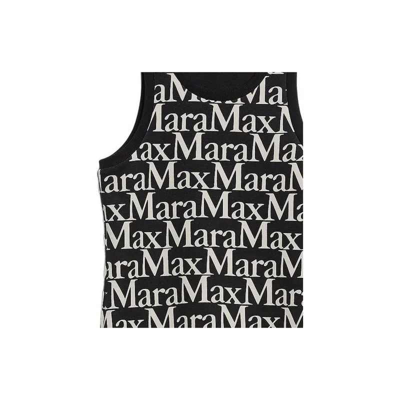 'S MAX MARA All Over Logo Patterned Crewneck Tank Top-4
