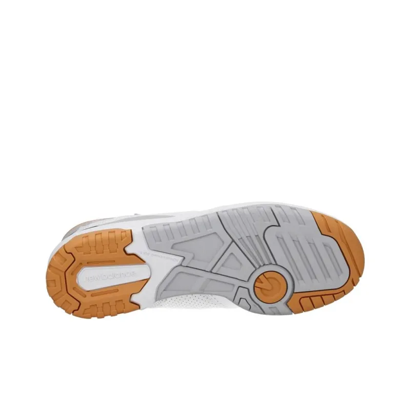 New Balance NB 650 Anti Slip Wear Resistant High Top Vintage Basketball Shoes Men's White Orange-4