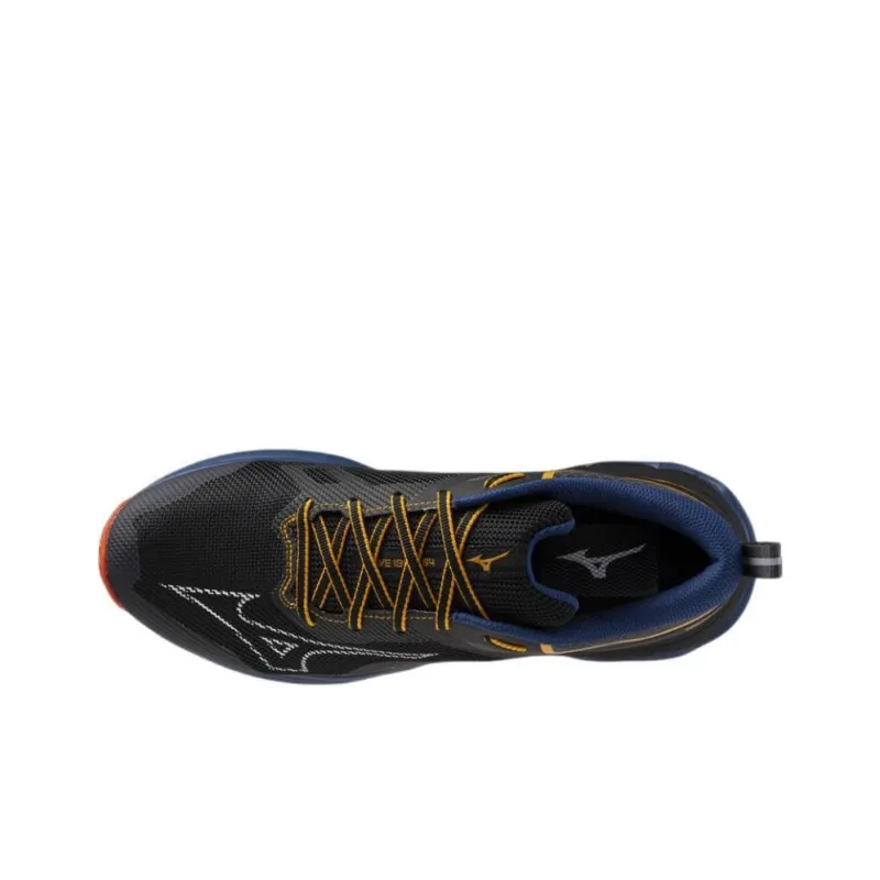 Mizuno WAVE IBUKI 4 Anti Slip Wear Resistant Low Top Running Shoes Men's Black Orange-2