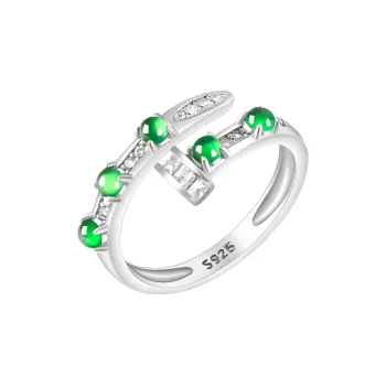 Double Happiness Gift Ice Type Jadeite Rings Women's