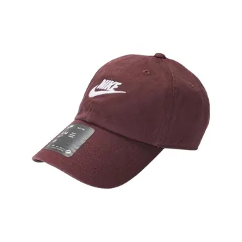 Nike Cotton Baseball Caps Unisex Bright Burgundy Wine/White
