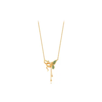 Muyan Alloy Serpent Butterfly Necklace Women's