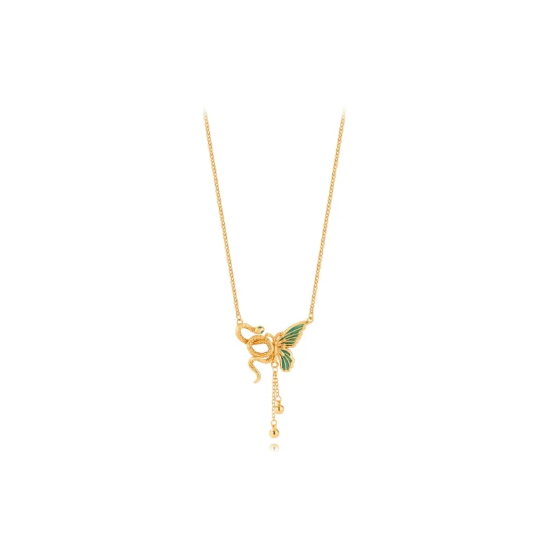 Muyan Alloy Serpent Butterfly Necklace Women's-0