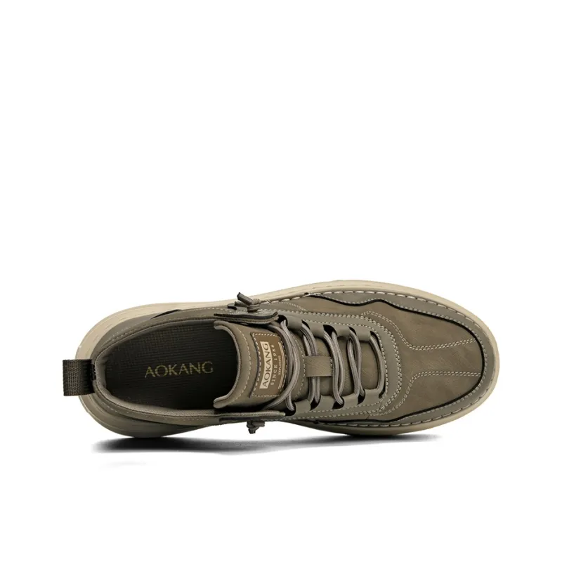 AOKANG Air Force One Series Anti Slip Wear Resistant Mid Top Skateboard Shoes Men's Exclusive Box-2
