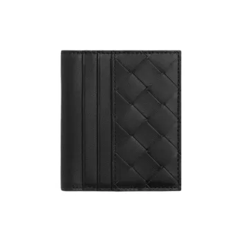 Bottega Veneta Calfskin Wallet Men's Black/Orchid Brown