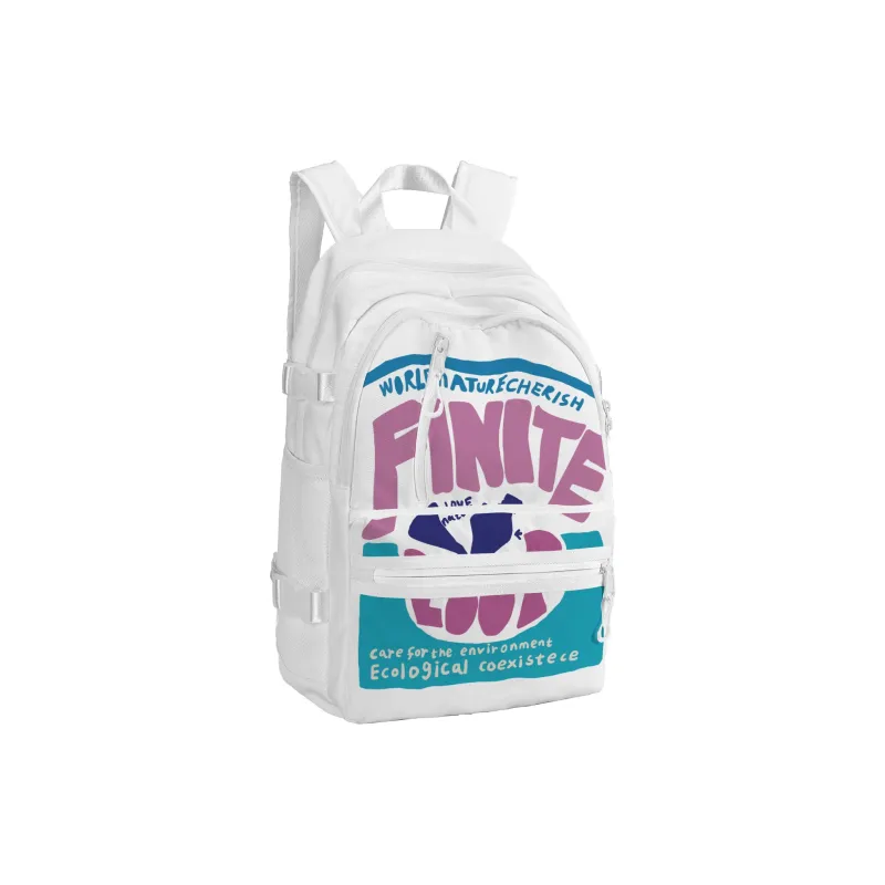 FINITE LOOP Recycled Material Backpack Regular Unisex White-7