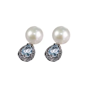 ORANGE SYMBOL Freshwater Pearl Clip On Earrings Women's