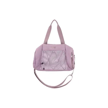 Crying Center Fabric Crossbody Bag, Shoulder Bag Trumpets Unisex Taro Purple/Light Bean Gray/Mocha