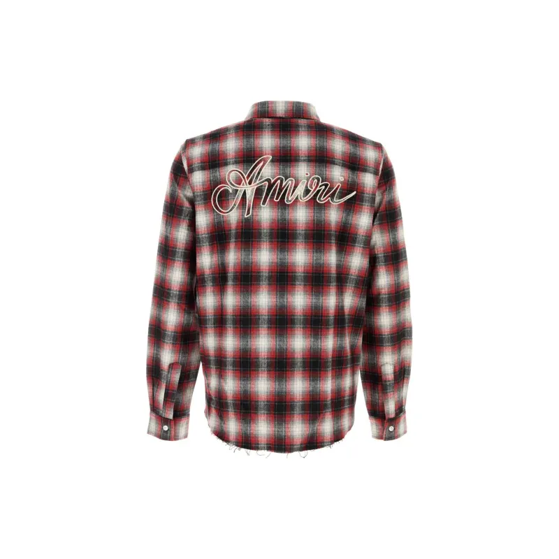 AMIRI Swirl Flannel Checked Shirt-1