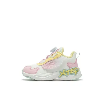 XTEP Anti Slip Wear Resistant Low Top Kids Lifestyle Shoes Sail White New Ice Pink Kids'