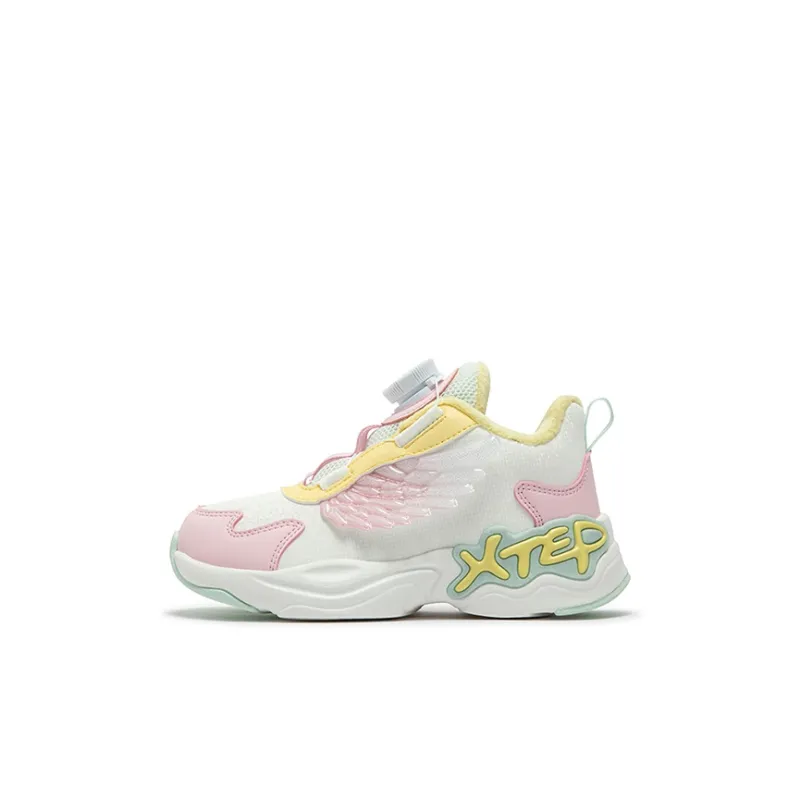 XTEP Anti Slip Wear Resistant Low Top Kids Lifestyle Shoes Sail White New Ice Pink Kids'-0