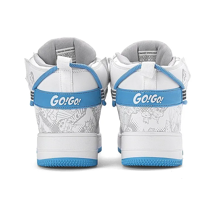 Crayon Shinchan Slip Resistant Coverage High Top Skateboard Shoes-5