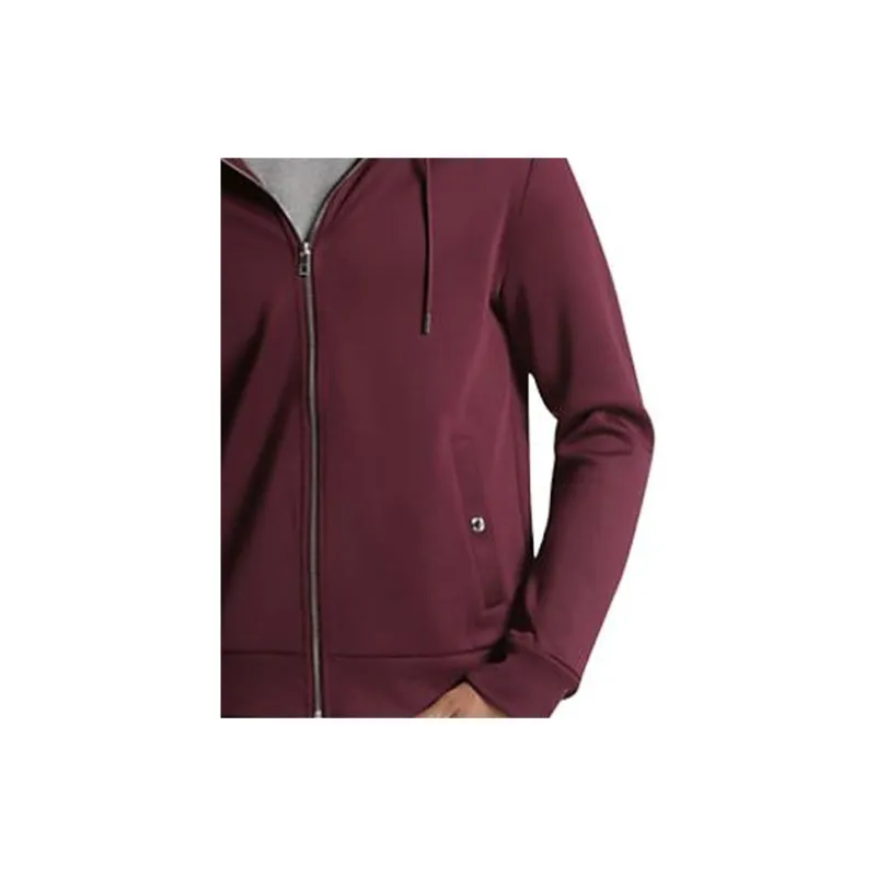 MICHAEL KORS Double-Knit Sateen Zip-Up Hoodie Jackets Coats Men's Burgundy-3