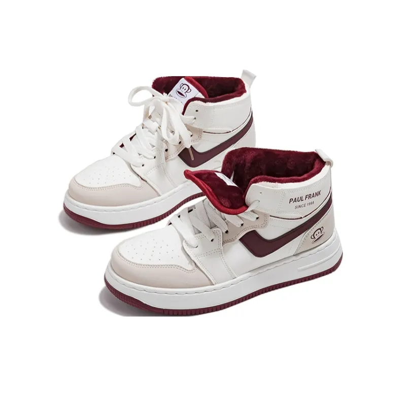 PAUL FRANK High Top Skateboard Shoes Unisex Rusty Red-26