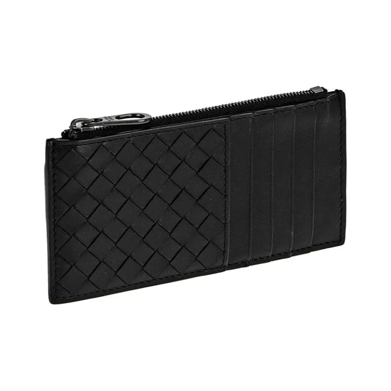 Bottega Veneta Leather Wallet, Card Holder Men's Black-1