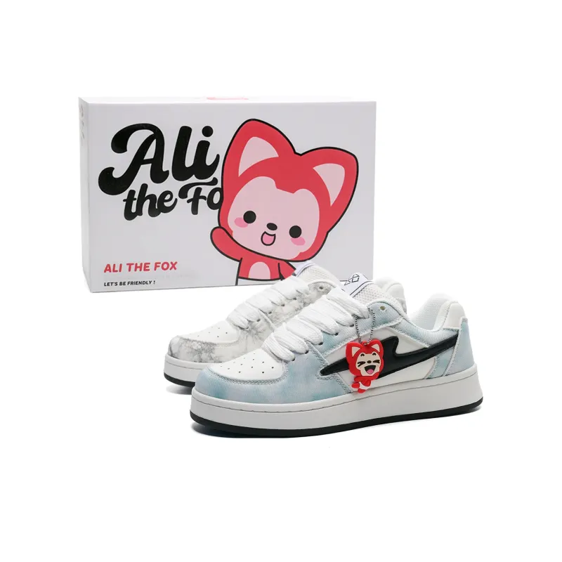 ALI THE FOX Slip Resistant, Abrasion Resistant, Lightweight, Breathable Low Top Skateboard Shoes Unisex-0