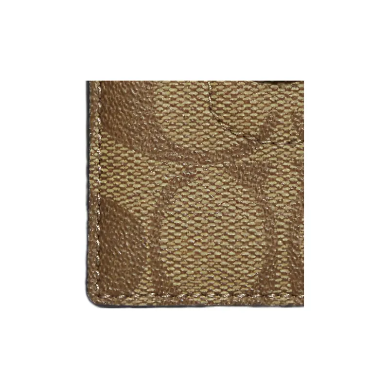 COACH 3 IN 1 Wallet Canvas With Calfskin ID Holder Card Holder Card Holder Card Holder Mini Men's Brown With Terracotta-4