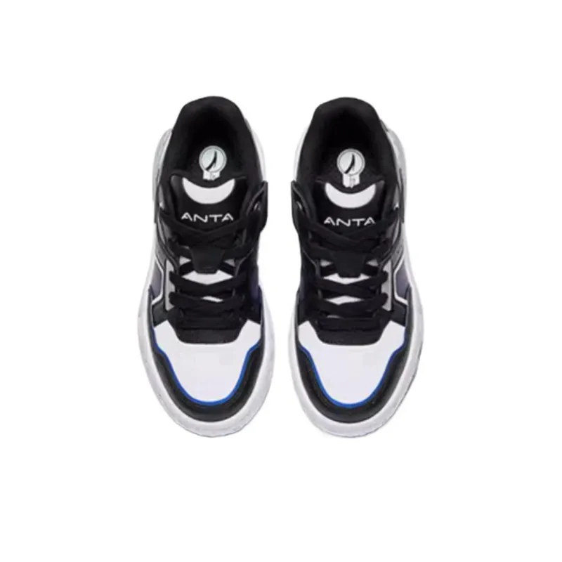 Antakids Slip Resistant Low Top Kids' Skateboarding Shoes Black Anta White Horizon Blue Teenagers-4
