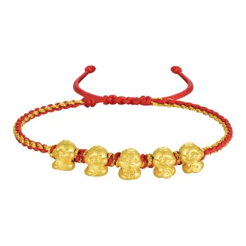 CHOW TAI SENG Chinese Zodiac Snake Collection Gold Bracelet Women's