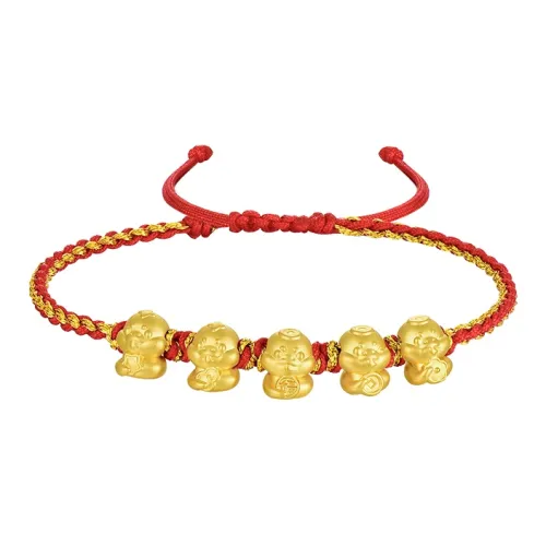 CHOW TAI SENG Chinese Zodiac Snake Collection Gold Bracelet Women's