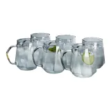 Smoke Blue Crystal Glass Cup 6 Pack 350ml
