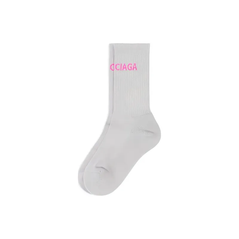 Balenciaga SS23 Knee-High Socks Regular Fit Women's 1 Pack Gray-0