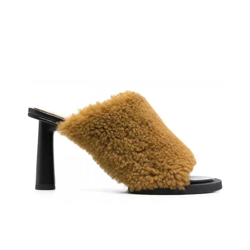 Jacquemus Shearling Asymmetric 75mm Mules-1