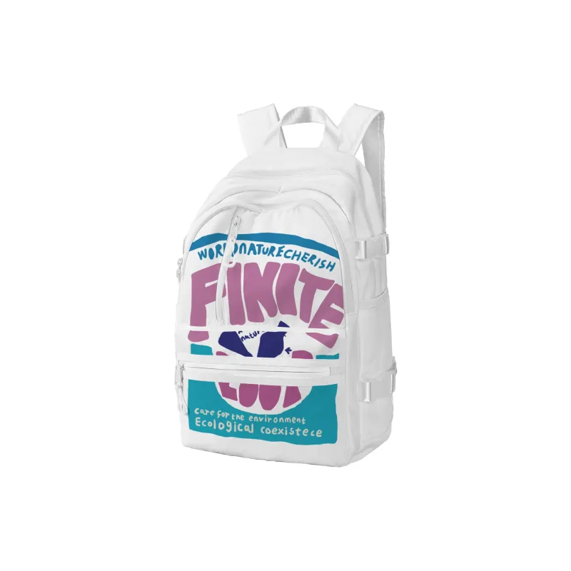 FINITE LOOP Recycled Material Backpack Regular Unisex White-8