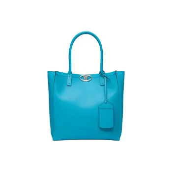 Valentino GARAVANI Leather Tote Bag Shopping Bag Handbag Medium Size Men's Blue