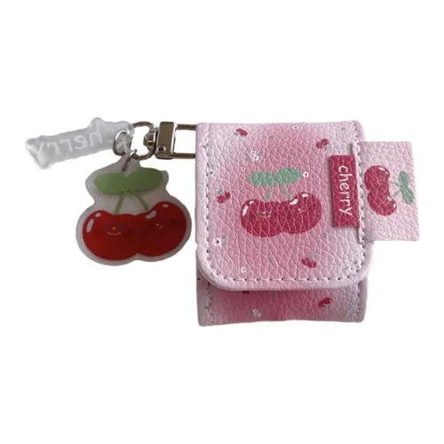 Baohuguang Compatible With AirPods 2/Pro/Pro 2 Leather Ins Refreshing Leather Cherry Fully Enclosed Headphone Cases
