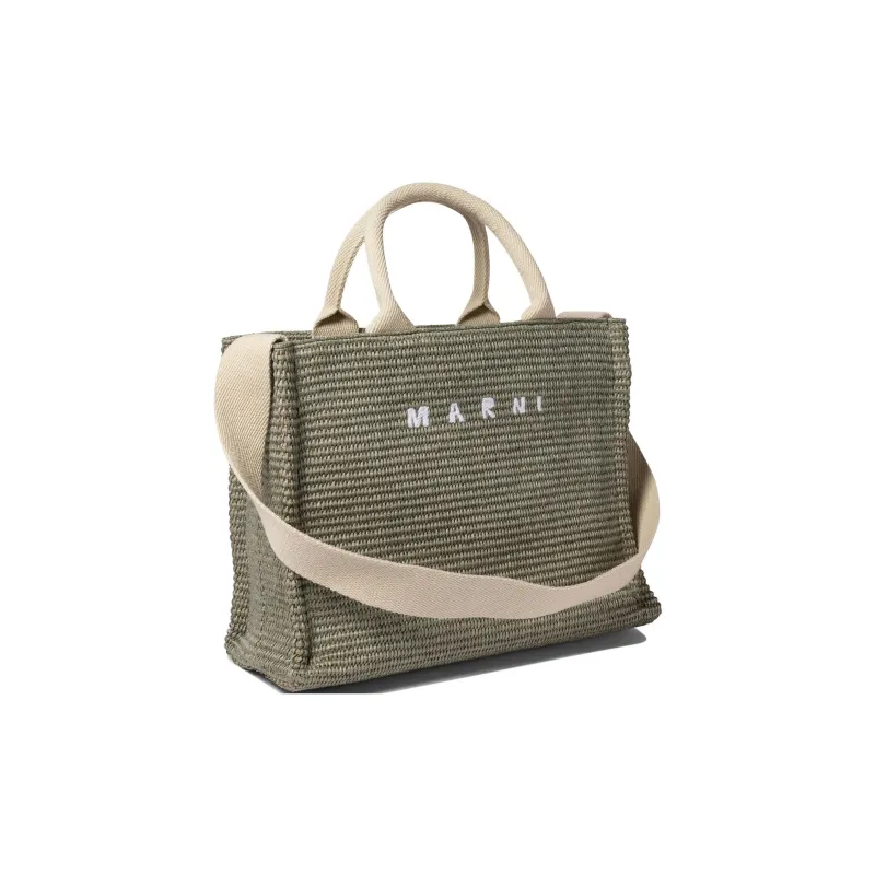 MARNI Woven Logo Embroidered Small Tote Bag-1
