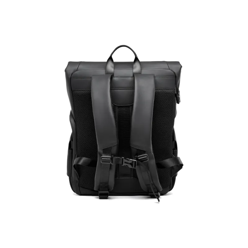 MOYYI Artificial Leather Backpack Regular Men's Black-3