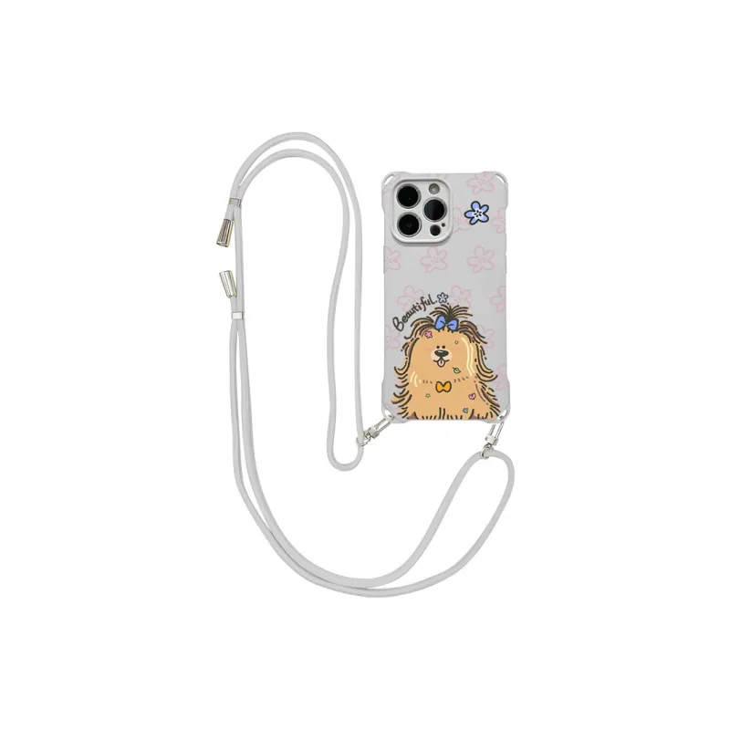 Sen Dog Silicone Material Lanyard Crossbody Niche Phone Cases Compatible With IPhone 16 Pro Max/Pro/Plus/15/14/13-6