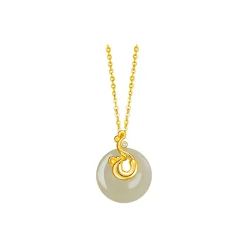 Qing Yi Hetian Jade Necklaces Pale Greenish White Jade Unisex