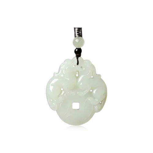 BYTHERE Necklaces Pale Greenish White Jade Unisex