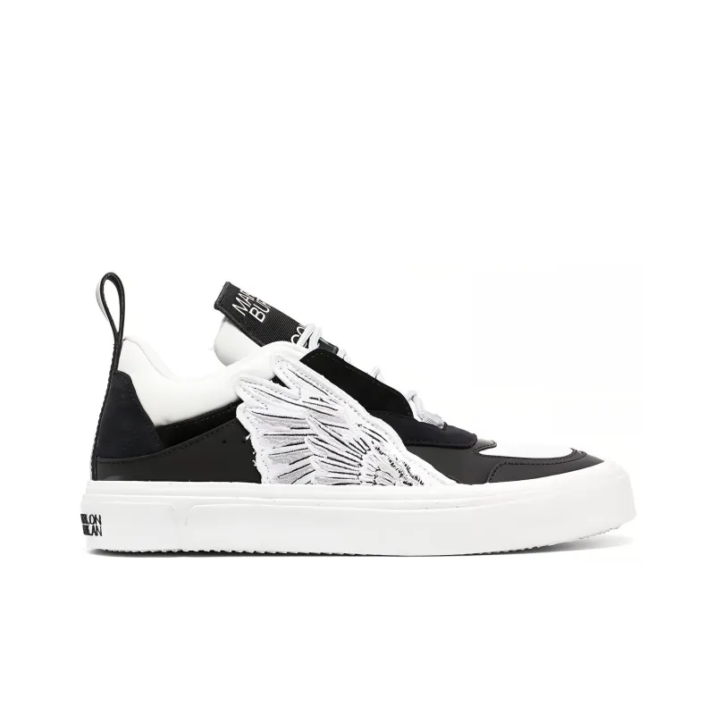MARCELO BURLON COUNTY OF MILAN Burlon Low-Top Stylish Skateboarding Shoes Men's Black White-1