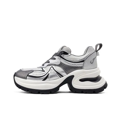 KMD Breathable Height Increasing Low Top Chunky Sneakers Women's