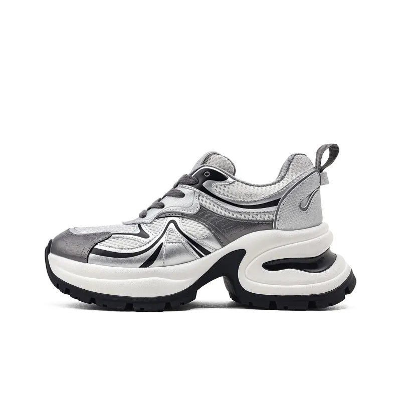 KMD Breathable Height Increasing Low-Top Chunky Sneakers Women's-0