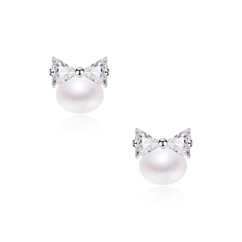 CUOOYINO 925 Sterling Silver Stud Earrings Women's Silver