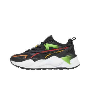 PUMA RS-X Anti-Slip Wear-Resistant Low-Top Kids Lifestyle Shoes Black White Teenagers
