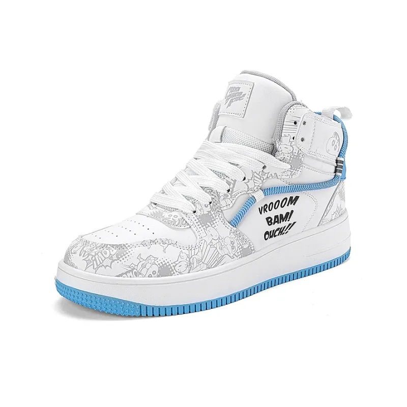 Crayon Shinchan Slip Resistant Coverage High Top Skateboard Shoes-3
