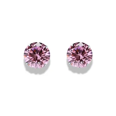 GIRATI 999 Silver Zircon Stud Earrings Women's-6