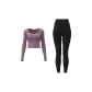 Berry Purple Long-Sleeved Top+Starburst Black Pants