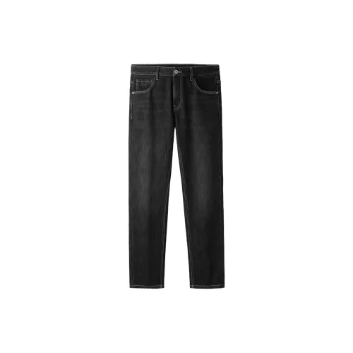 HLA Jeans Men Black Denim Gradient Dark 8K