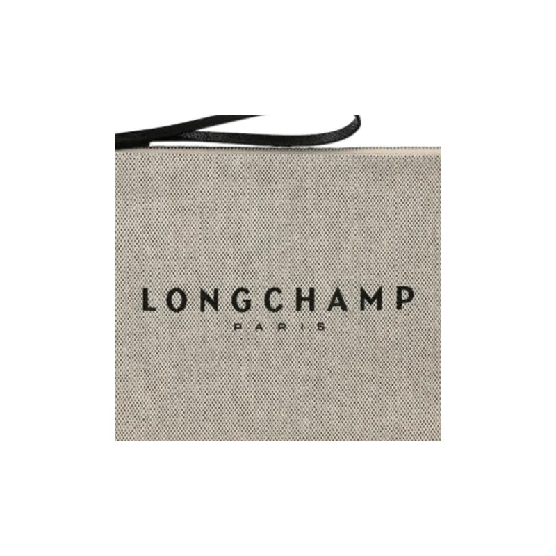 LONGCHAMP Roseau Cotton Canvas Small Clutch Bag Unisex Linen-4