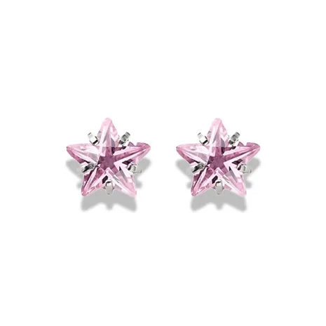 GIRATI 999 Silver Zircon Stud Earrings Women's-4