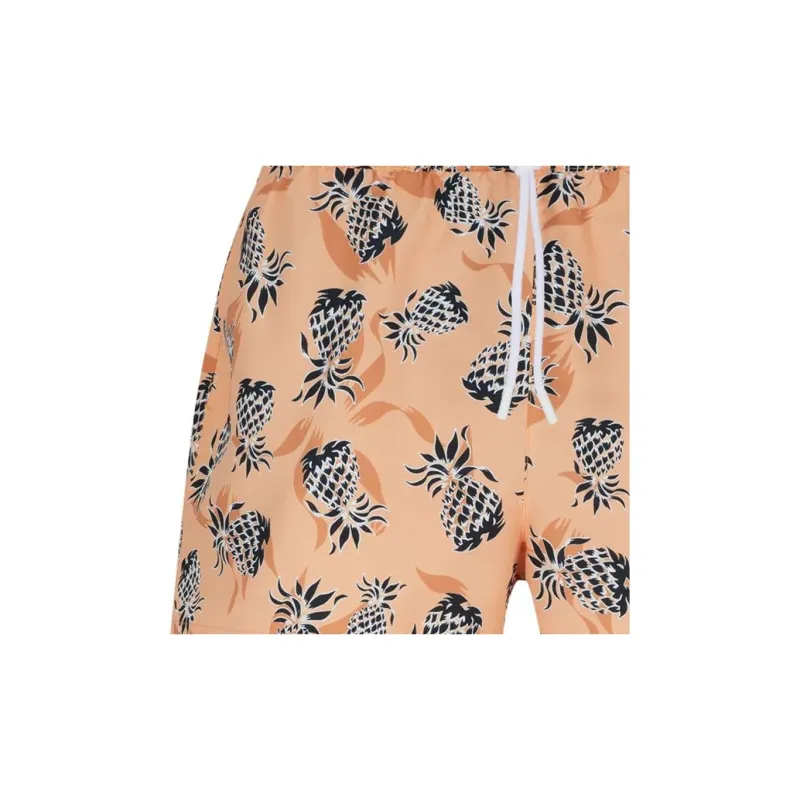 HUGO BOSS Fully Lined Swim Shorts With Pineapple Motif Swimming Shorts Men's Orange-4