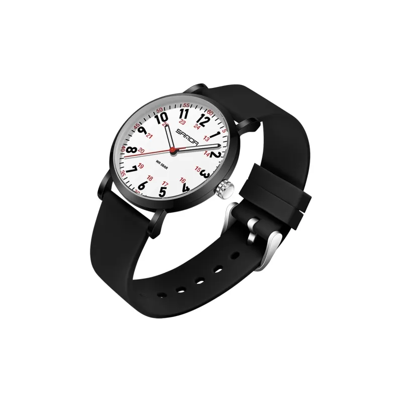 Sanda Quartz Movement Silicone Strap Watch Unisex White Dial-35